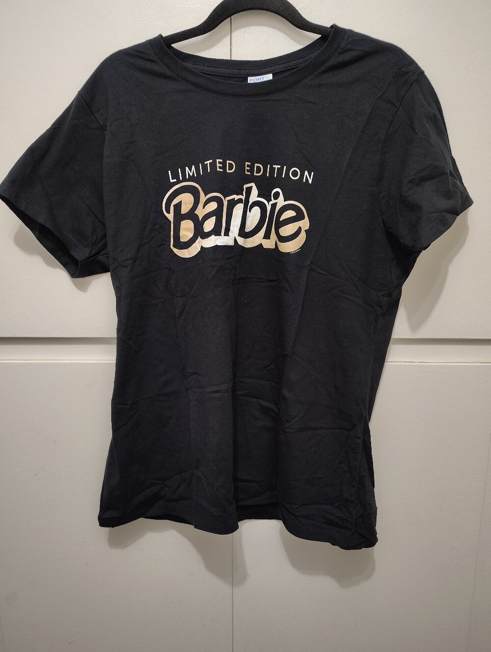 New Mattel Barbie Limited Edition Black T-Shirt Women's XL Ombre Logo